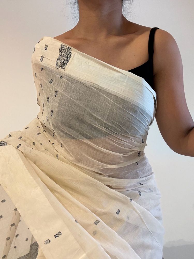 White Cotton Saree
