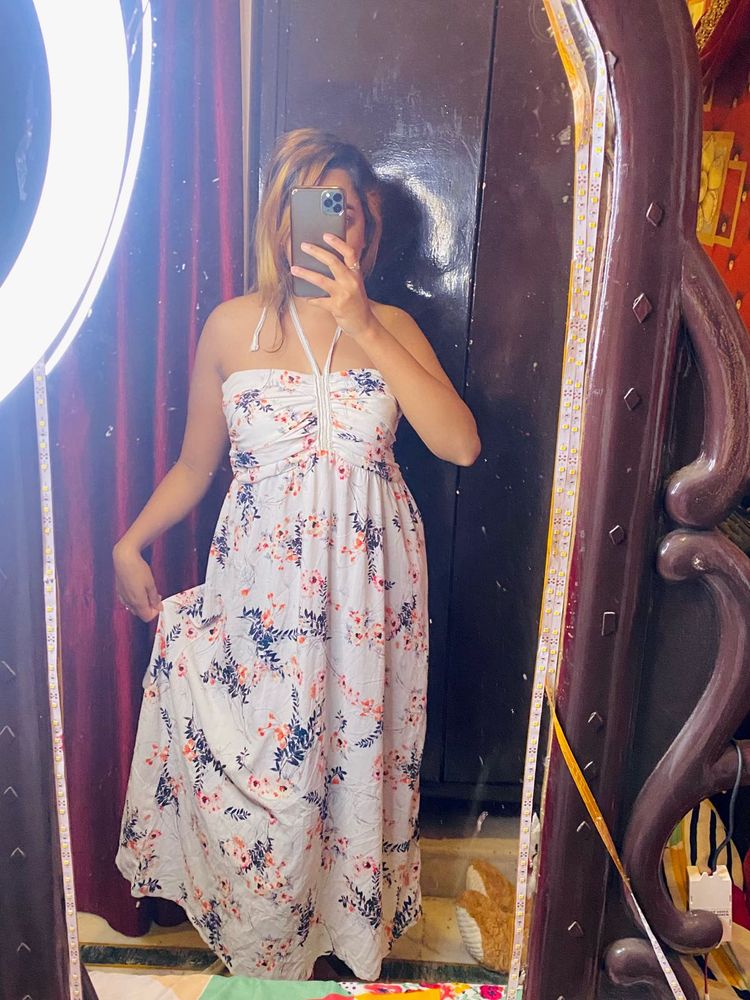 Floral Halter Maxi Dress