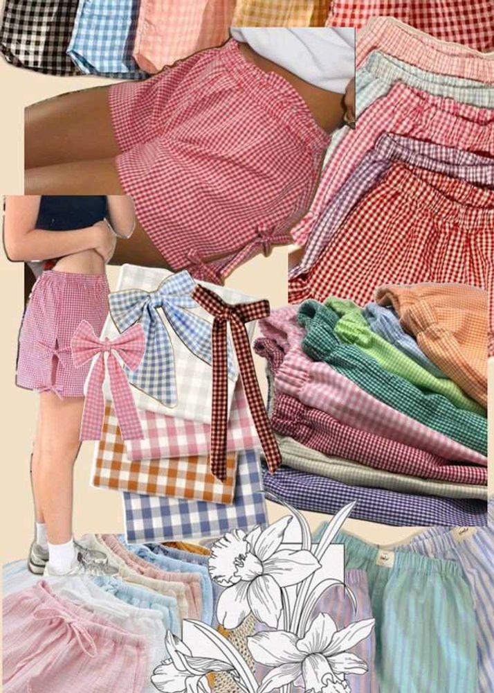 Orange Gingham Short With Shirt