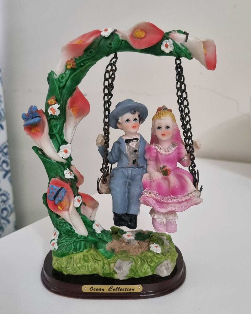 Decorative Couple on Swing Figurine