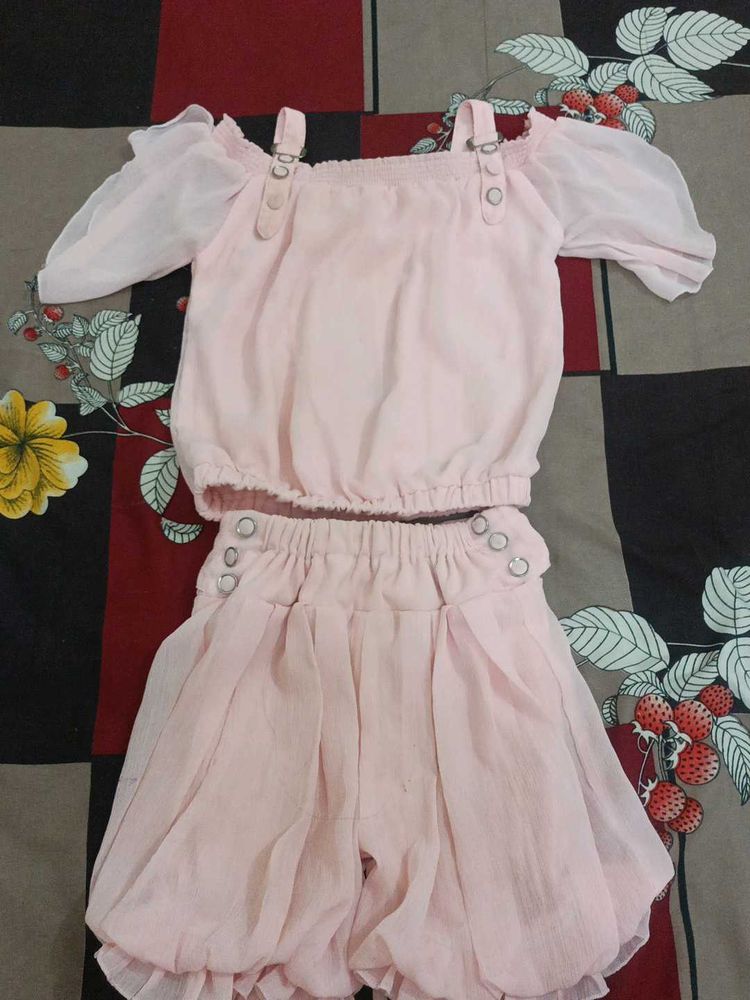 Cute Pink Top &amp; Bottom Set