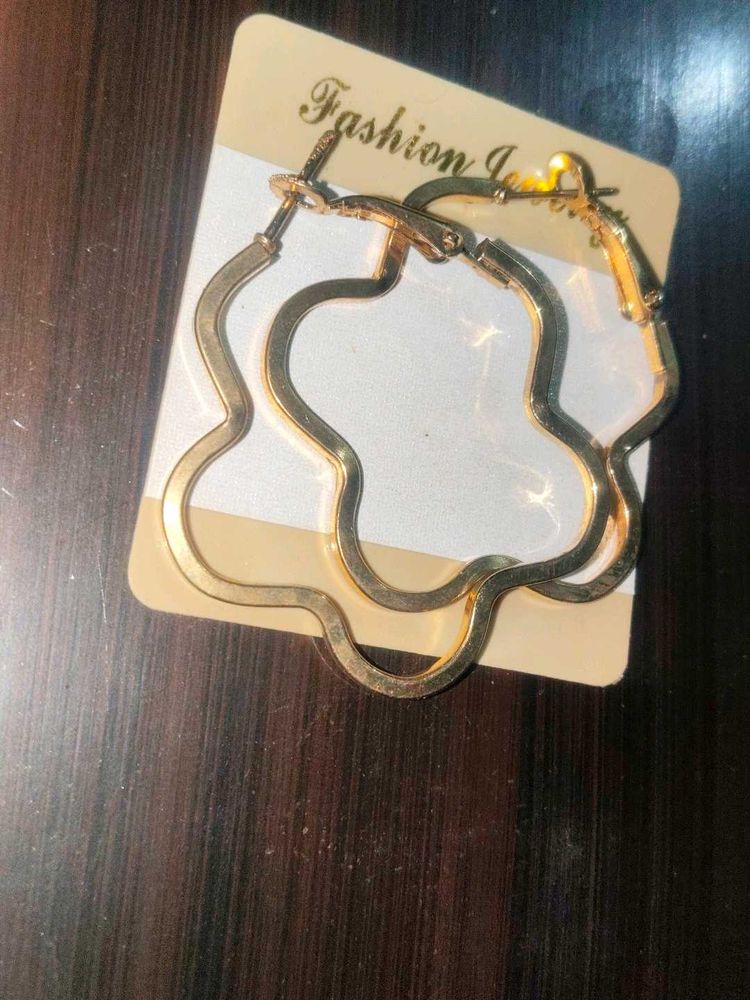 Gold Flower Hoop Earrings