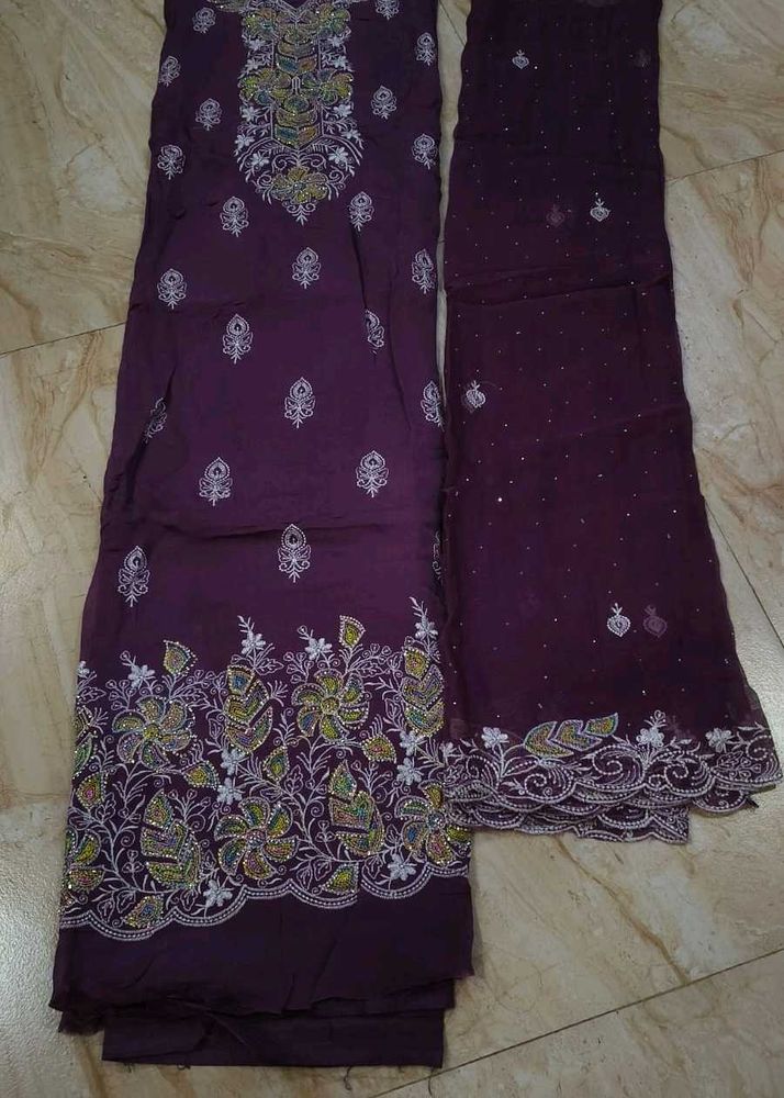 Embroidered Kurta Set unstitched