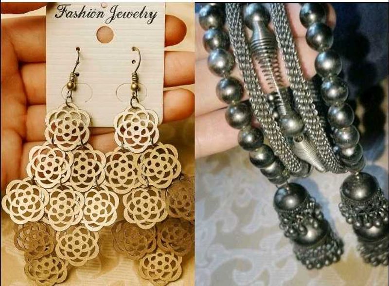 Combo Offer Rose gold Earrings With Bracele