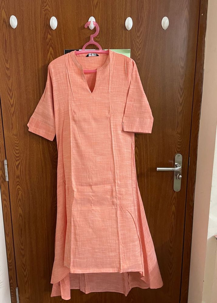 Soch Peach High-Low Kurta – Size M