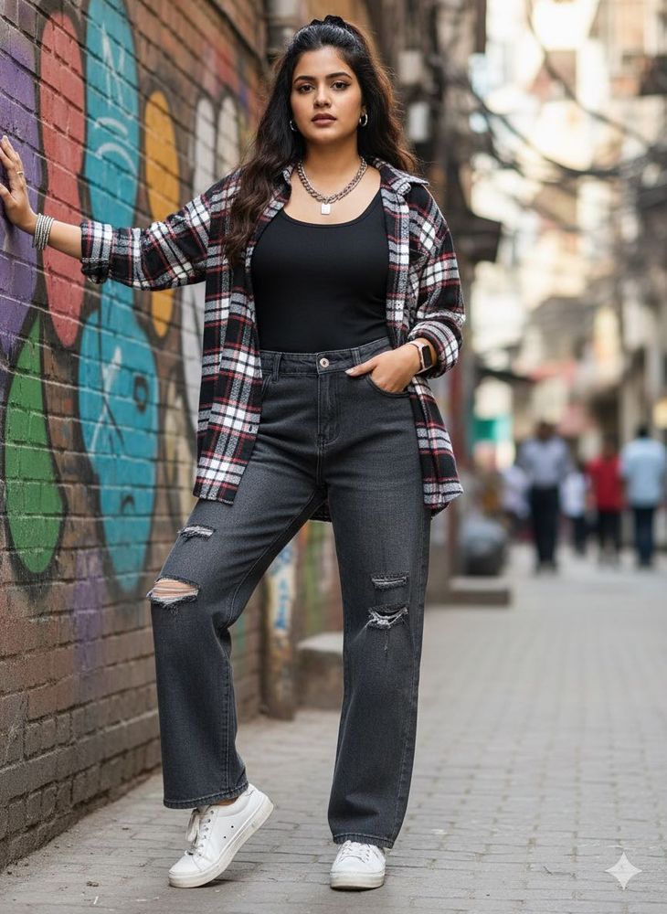 Ripped Wide Leg Jeans