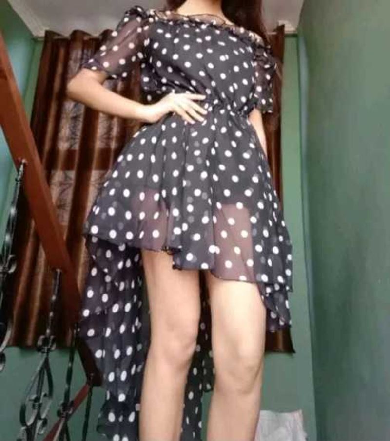 Polka Dot Hi-Low Dress