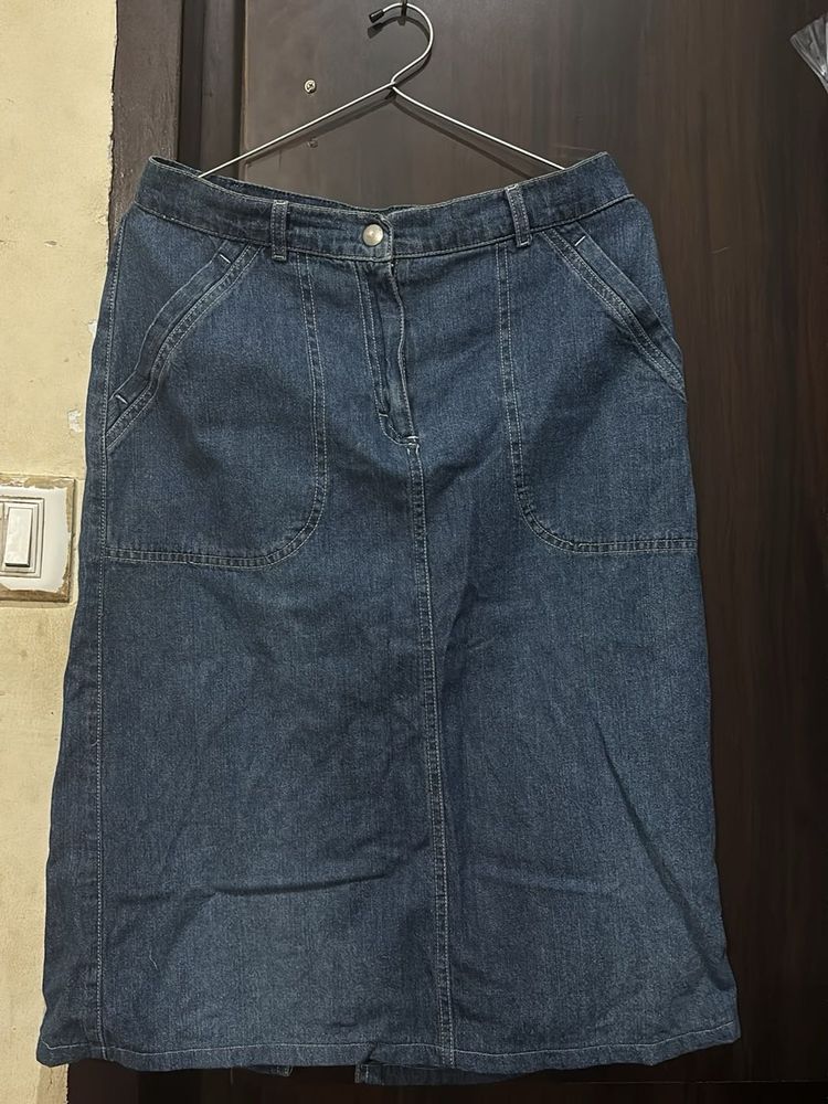 Denim Midi Skirt