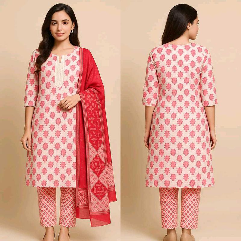 Kurta Set Dupatta Pink