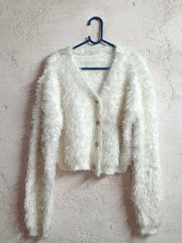 NEW Trendy Winter Crop Cardigan Woolen Sweater