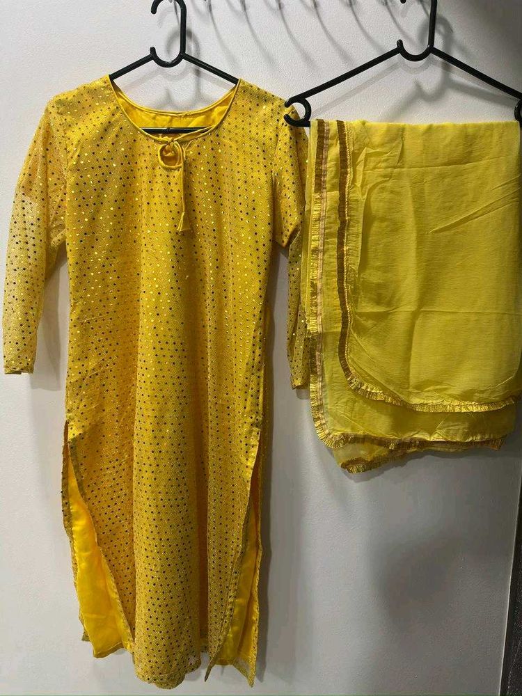 Yellow Patiala Salwar Set