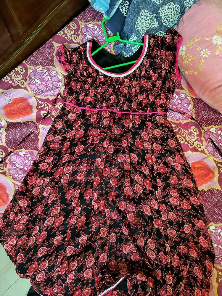 Pretty Pink N Black Dress