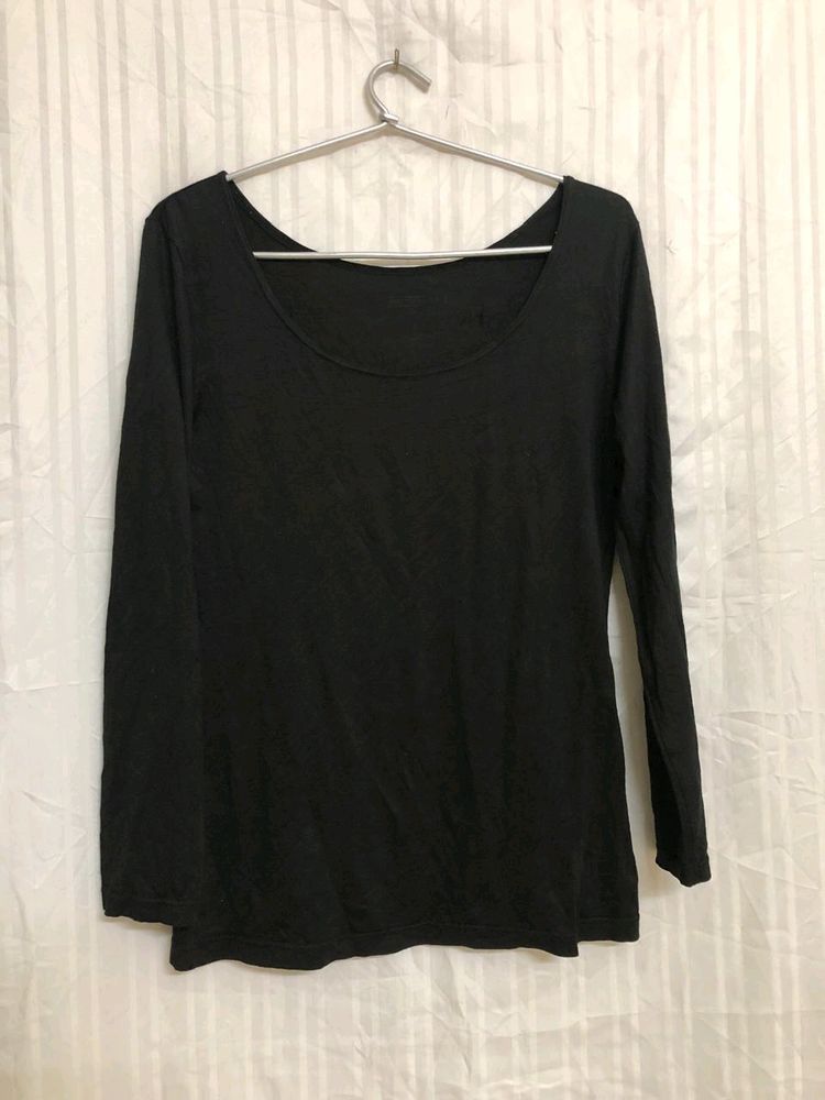 Heattech Black T Shirt