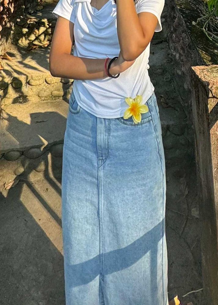 Denim Midi Skirt