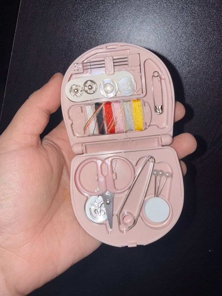 Pink aesthetic mini sewing kit