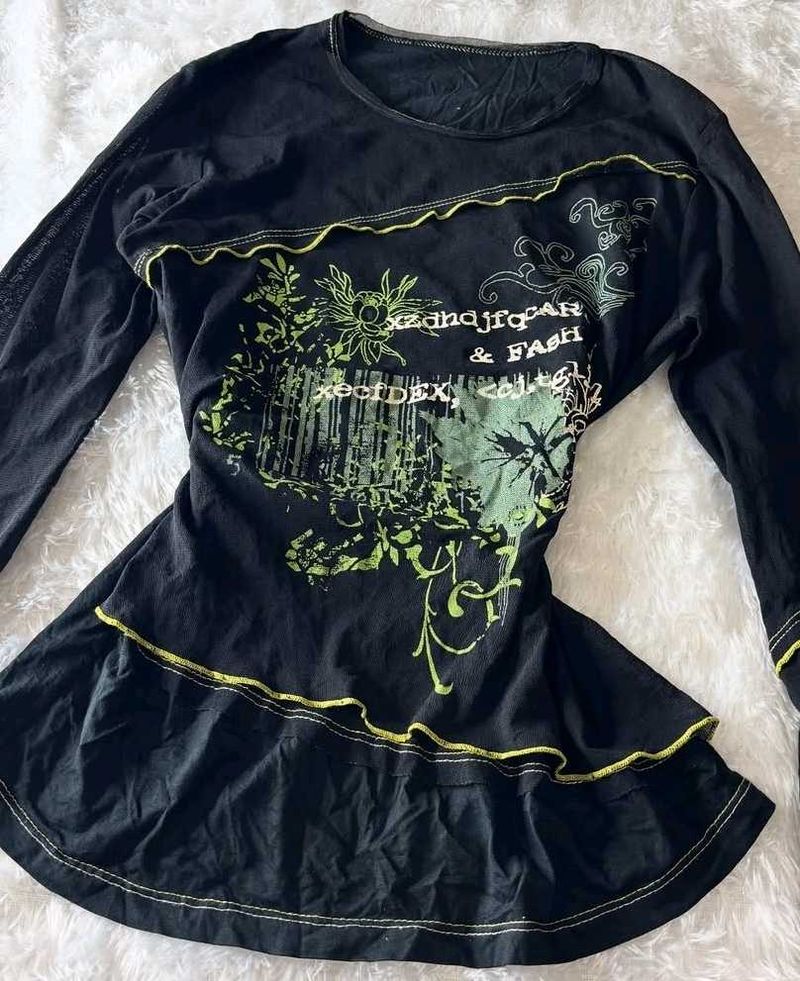 Goth /Grunge Vintage Graphic Long Sleeve Top