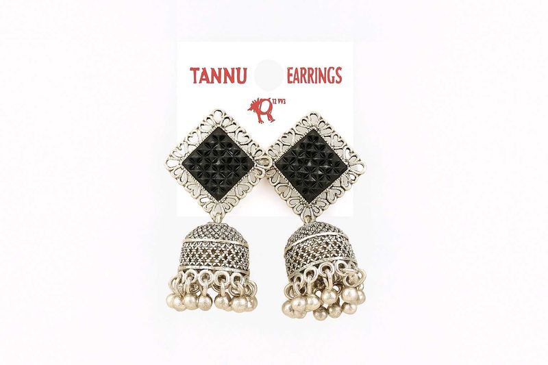 Silver Jhumka Earrings