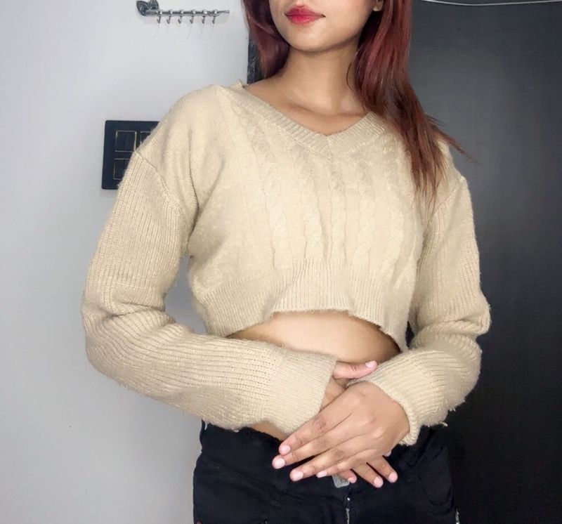 Cropped Knit Sweater