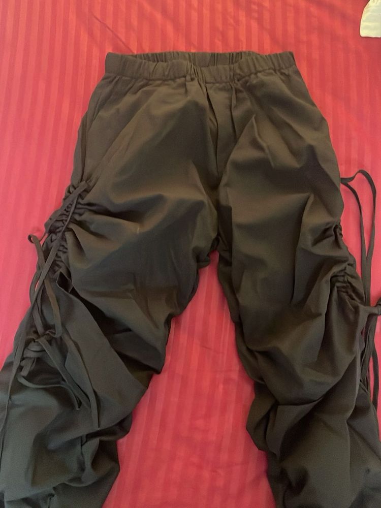 Drawstring Detail parachute Pants