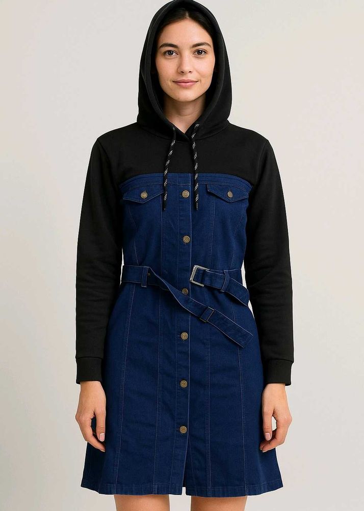 Denim Hoodie Dress