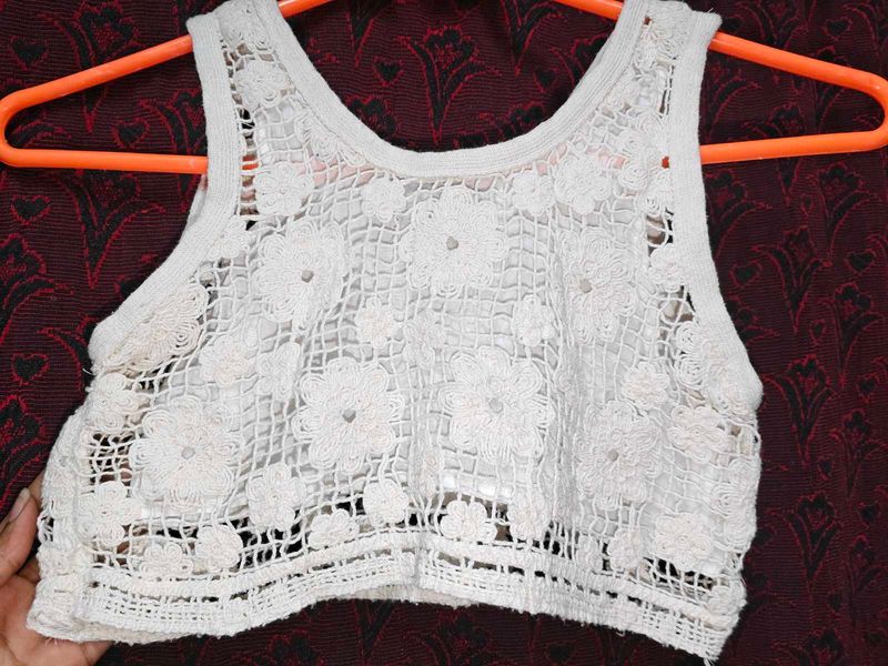 Crochet Floral Crop Top for kids