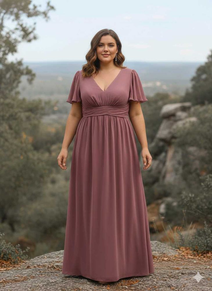 Elegant Mauve Maxi Dress