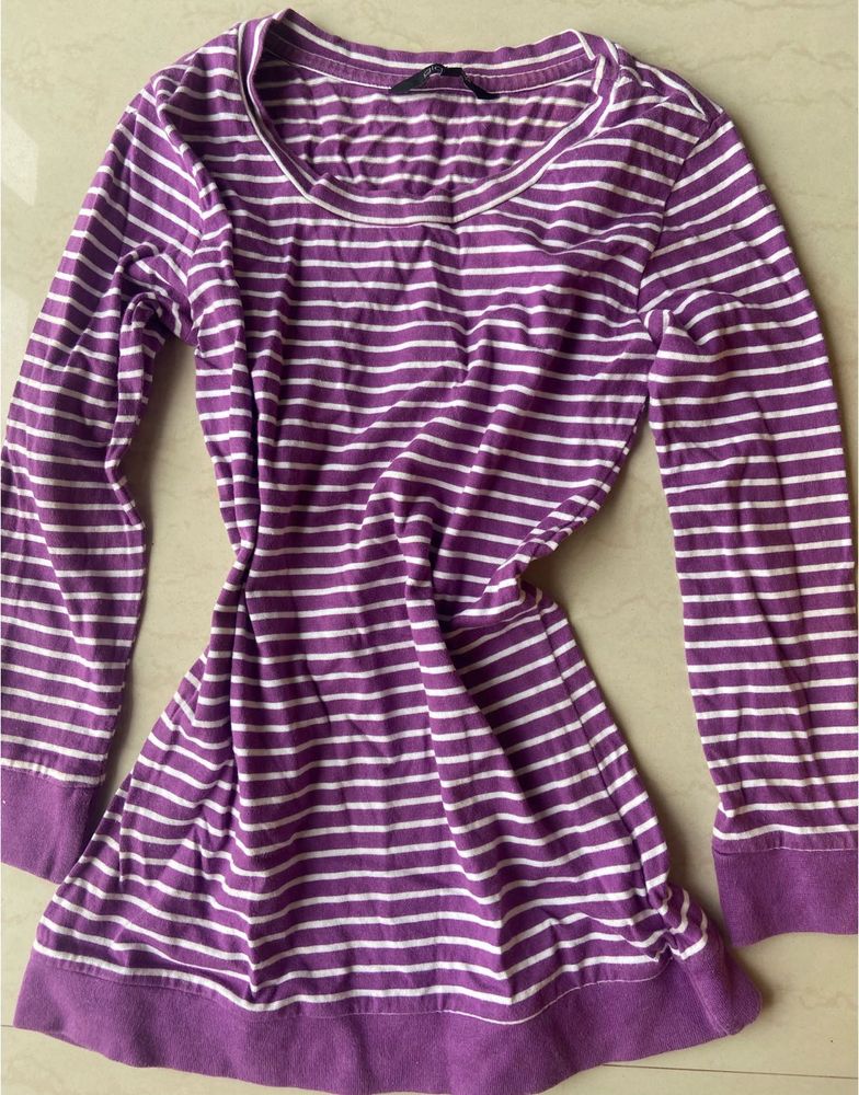 Striped tshirt elbow length sleeves