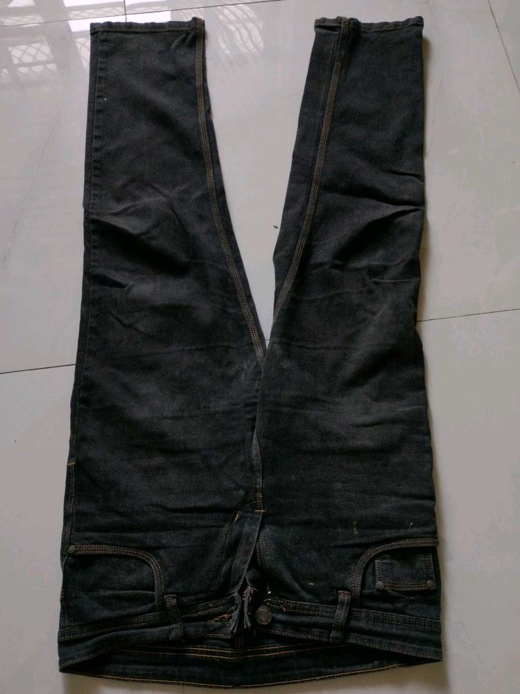 Charcoal Grey Dark Wash Denim Jeans