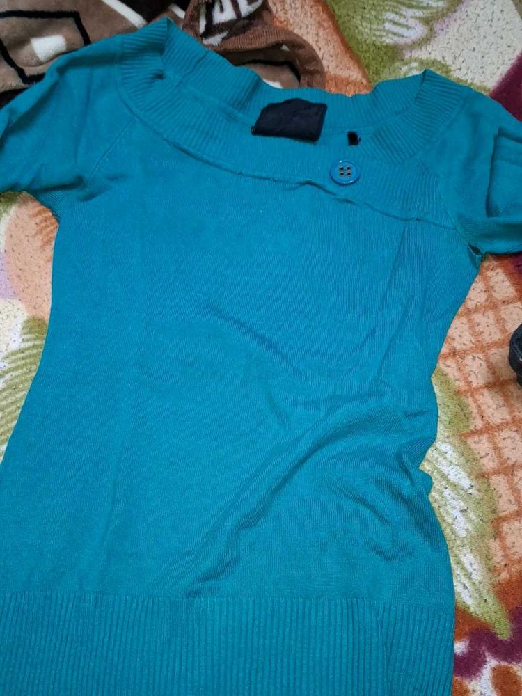 Teal Knit Top