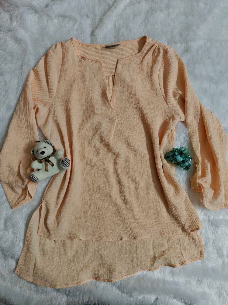 Peach High Low Top