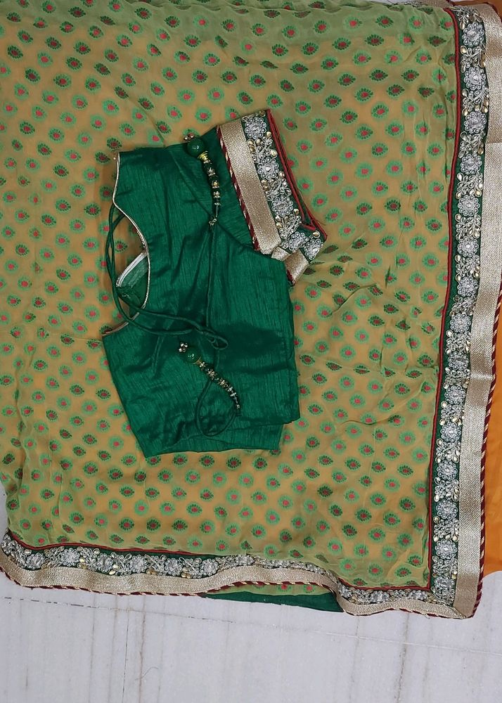 Designer Georgette Saree With Ready Blouse