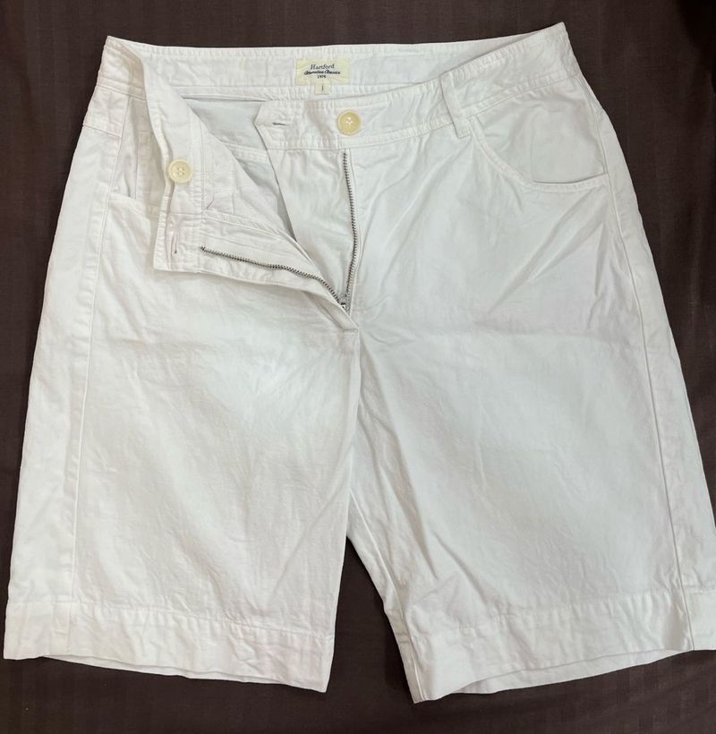Hartford White Bermuda Shorts