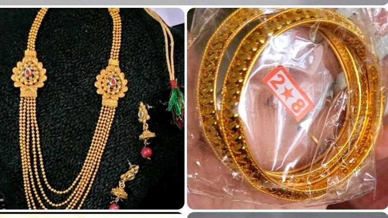 1gram goldplateNecklace &amp; earing&amp;bangle set