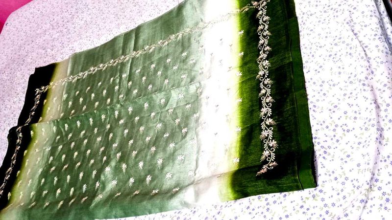 Elegant Green Ombre Saree2