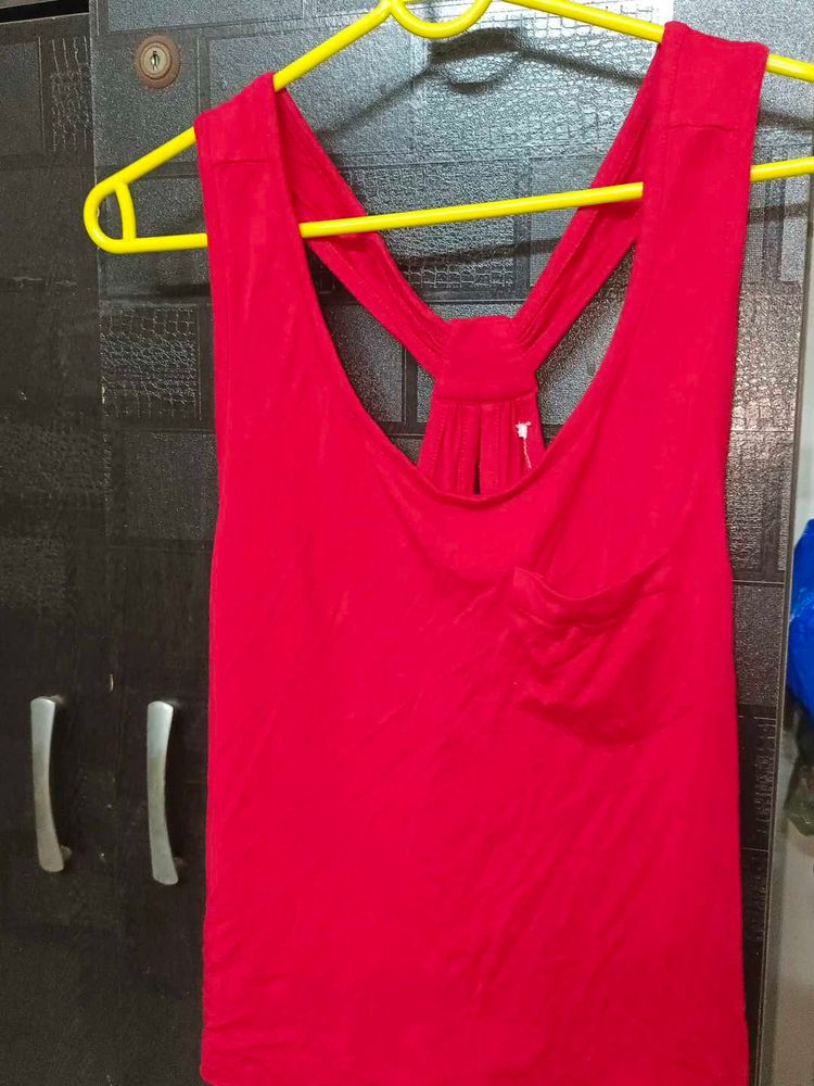 Red Sleeveless Tank Top