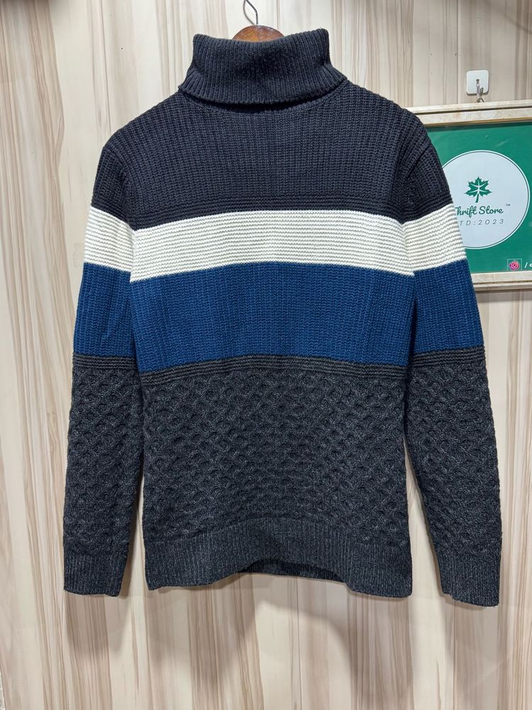Hangten Multicolor Turtleneck Knitwear Sweater