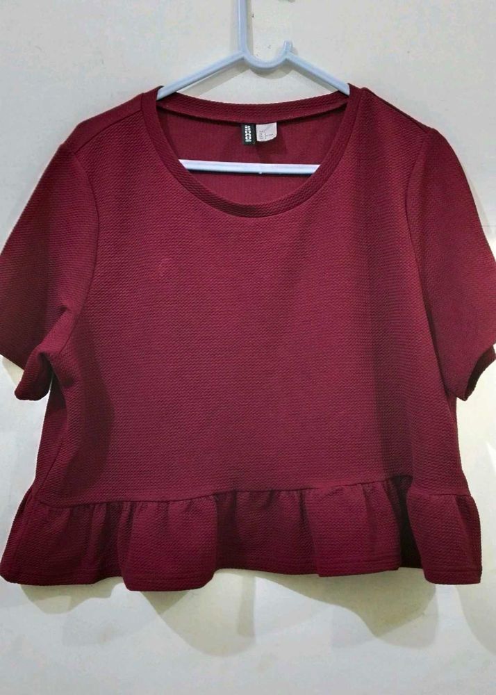 Maroon Crop Top
