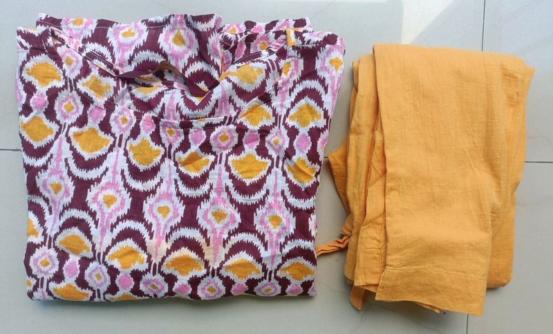 Sangria L Kurti Pant Set