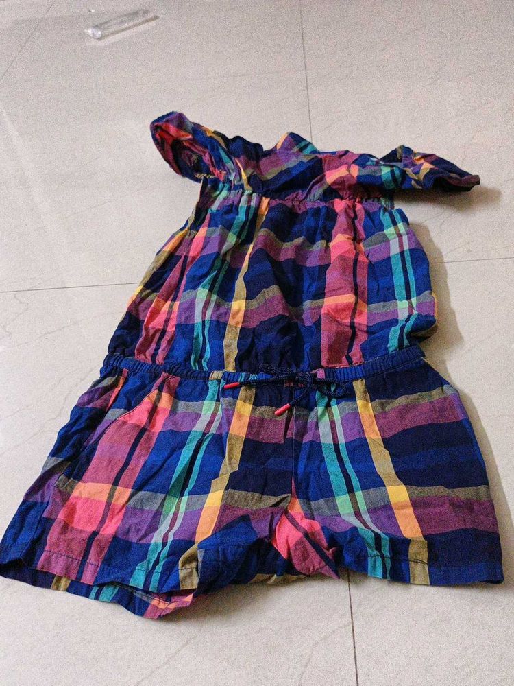 Cute Plaid Girls Romper