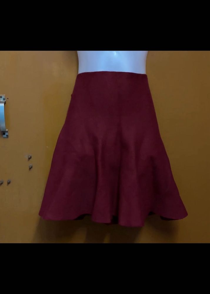 Maroon A-Line Skirt