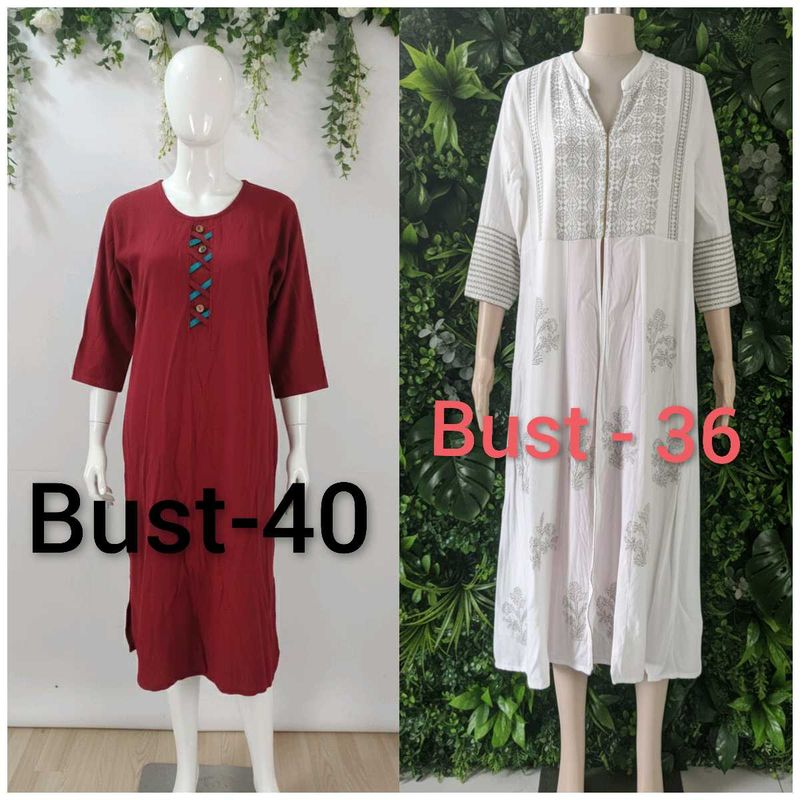 White Embroidered Kurta(combo)