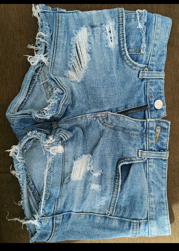 Distressed Denim Shorts