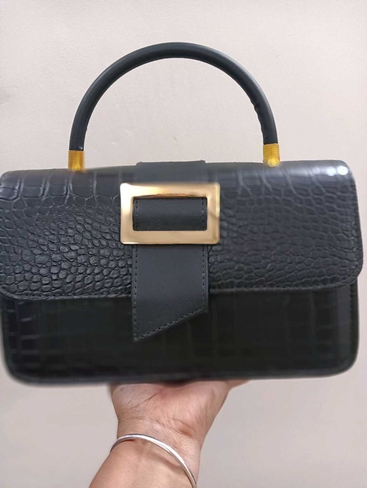 Chic Black Top Handle Bag