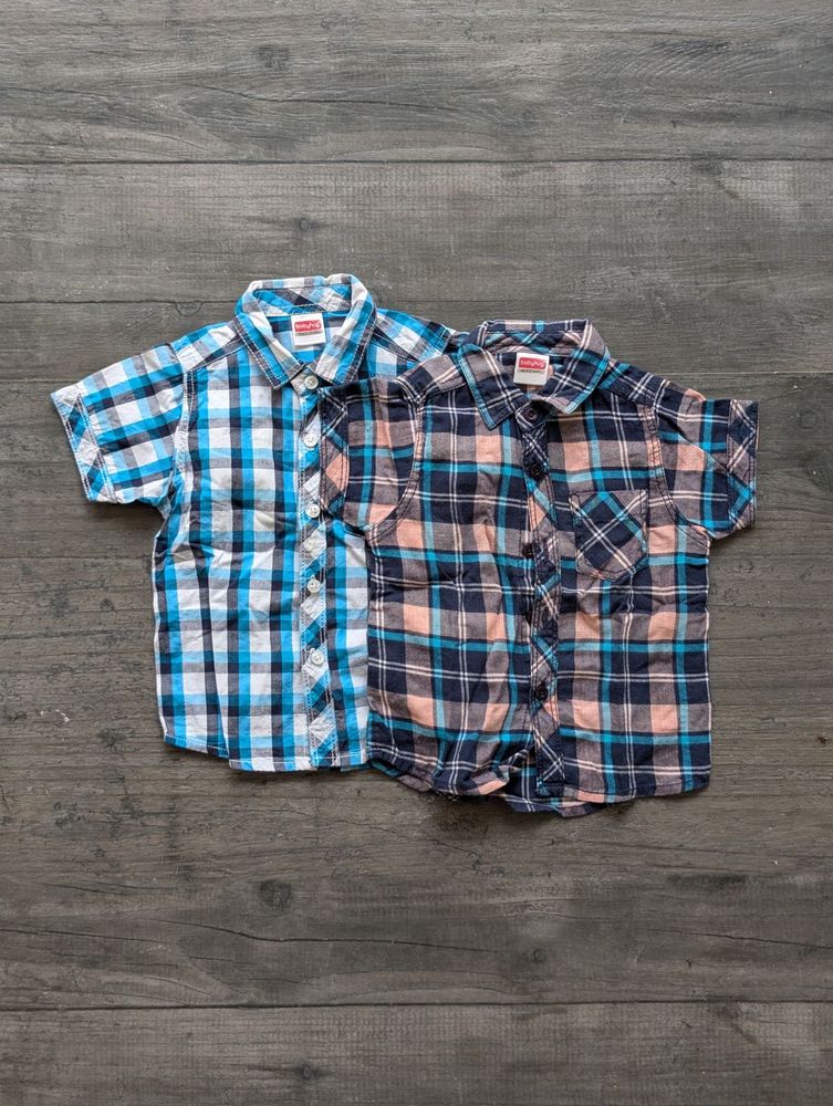 Pack of 2 Boys Plaid Shirts (Babyhug, 6-12 Months)