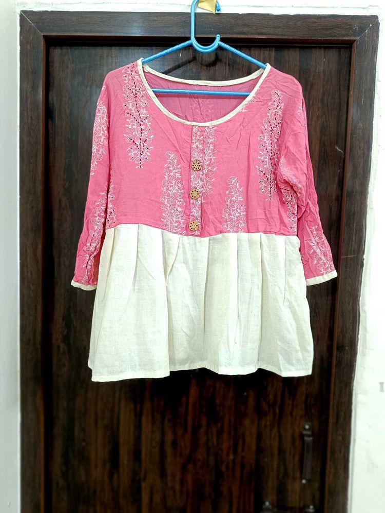 Pink Embroidered Top