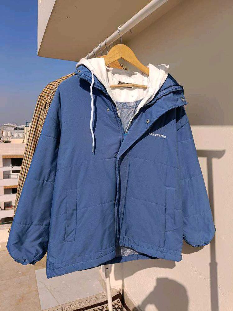 Blue Korean Puffer Jacket