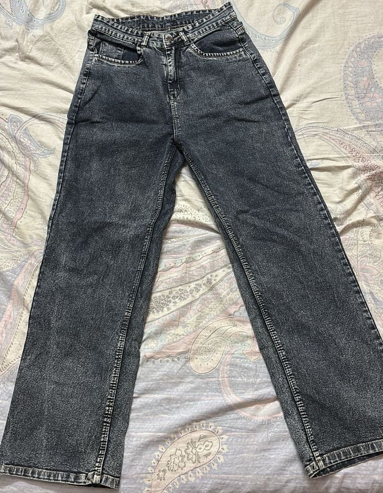 charcoal Wide Leg Jeans