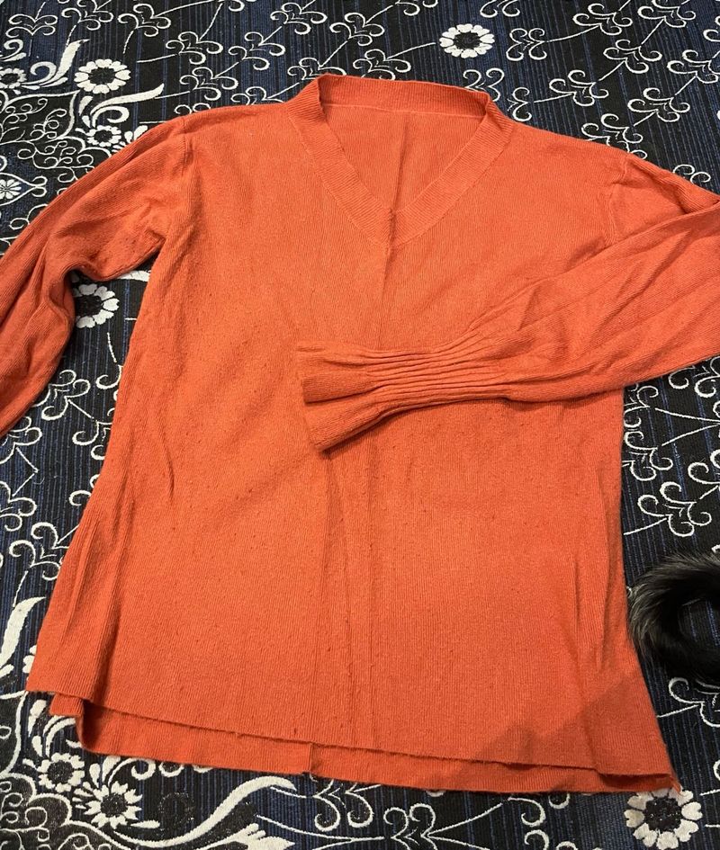 Orange Long Sleeve Top