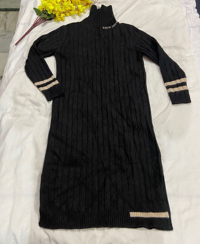 Stylish Black Knit Dress