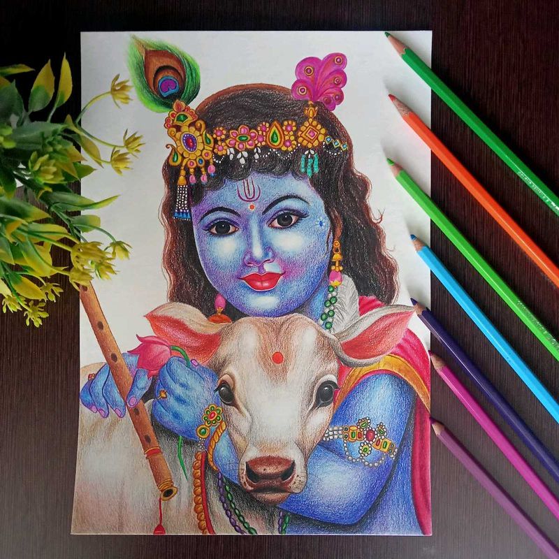 colour pencil portrait